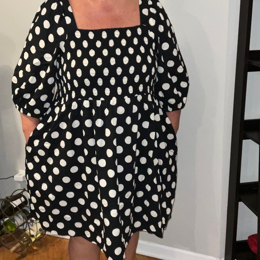 Ava & Viv Black and White Polka Dots Dress